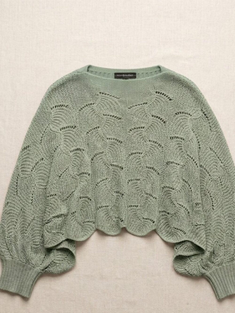 💚 MOON & MADISON Chunky Knit Open Front Shrug Cocoon Sweater Sage L